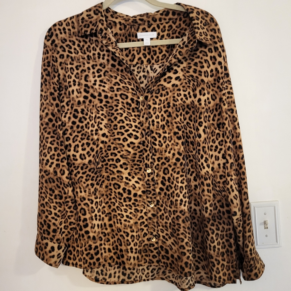 Charter Club Leopard Print blouse Women's Top
